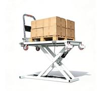 Carrello Elevatore Idraulico Elettrico, Tavola Elevatrice Elettrica A Forbice Da 300 Kg, Per Movimentazione Dei Materiali(100x75cm)