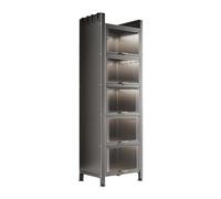Carrello portaoggetti a 6 ripiani con ruote per cucina e soggiorno, in Acciaio al carbonio, con ripiani per Forno a microonde e ruote, soluzione salvaspazio per la cucina.