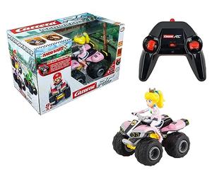 Carrera - 370200999X - RC Nintendo Mario Kart 8 Peach Quad, Coche teledirigido de 6 años para Uso Interior y Exterior, Mini Mario Kart con Mando a Distancia para Llevar, Juguetes para niños y Adultos