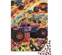 Carrera de Camiones Monstruo Puzzle de 1000 Piezas Papel para Adultos Estilo Graffiti Dinámico Familiar Relajación Regalo Enfoque Hogareño 52x38cm/1000pcs