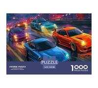 Carrera de Coches Puzzle 1000 Piezas Pasatiempo Creativo Clásicos Regalos Decoración del Rompecabezas Desafiante Noches De Juegos Adultos Y Niños A Partir De 12 Años 52x38cm/1000pcs