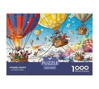 Carrera de Globos aerostáticos: Caos en el Cielo Puzzle De Madera Impermeable Puzzles De 1000 Piezas para Adultos Divertido Rompecabezas Juegos Educativos