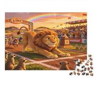 Carrera de León Estadio Animal Puzzle de 1000 Piezas Juego de Puzzle 1000 Piezas Papel Pista Arcoíris Relajación Familia Concentración Decoración Hogar Regalo 70x50cm/1000pcs