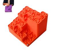 Carrera de mármol Curva Hilbert Impresa en 3D, Pista de Bolas fractales, Laberinto Fractal de Bucle sin Fin con Bolas de Acero, Juguete de Escritorio de matemáticas fractales (Orange)