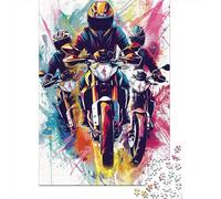 Carrera de Motocicletas Puzzle de 1000 Piezas Papel para Adultos Estilo Graffiti Colorido Relajación Decoración Familia Regalo 52x38cm/1000pcs