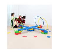 Carrera de Obstáculos Kids Activity Kit with Balance Bar, Obstacle Training Course, Indoor Outdoor Play, Coordination Exercise Gear