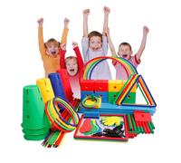 Carrera de Obstáculos Set De Circuito De Obstáculos, Ejercicio De Entrenamiento del Equilibrio, Juego De Césped para Fiesta De Cumpleaños En Interiores Y Exteriores