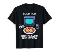 Carrera en solitario | Un jugador Una pizza | Pixel Art Pizza Gaming Camiseta