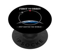 Carrera Espacial Guerra Fría Sputnik Cosmonaut Rocket Historia PopSockets PopGrip Adhesivo