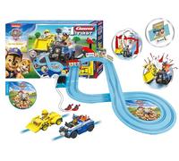 Carrera First Paw Patrol - En la pista de carreras de coches de doble ranura - Incluye 2 coches: Chase y Rubble - Juego de carreras para principiantes a pilas para niños a partir de 3 años