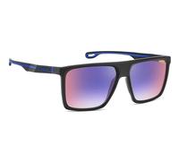 CARRERA Gafas de sol rectangulares 4019/S para hombre, negro/azul, rojo sombreado, 2.283 in, 0.630 in, Negro/Azul Sombreado Rojo
