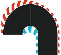 Carrera Hybrid, Track Pack Curvas de Horquilla, Juego de extensión con 2 Piezas, Secciones de Horquilla de 180°, 1 Derecha y 1 Izquierda, guías de Pista emocionantes