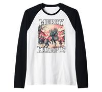 Carrera Krampus | Papá Noel Malo | Perchten Bartl Krampus Camiseta Manga Raglan