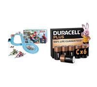 Carrera Mario Kart Pista 2,9m, 2 Coches RC, 3+ años, & Duracell Plus C 6 Unidades