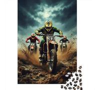 Carrera Motocross Puzzle de 1000 Piezas para Adultos Papel Escenario de Tierra Desarrollo Familiar Relajación Regalo Hogar 70x50cm/1000pcs