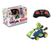 Carrera RC Mario Kart Mini RC Luigi, para niños y adultos, niños y niñas, licencia original única, diversión de conducción instantánea con listo para correr, auténtica experiencia de Mario Kart, verde