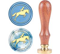 Carreras de Caballos de Sello de Cera CRASPIRE, Sellos de Sellado de Cera Vintage, Sello de Madera Retro Deportivo, Cabeza de Latón Extraíble de 25 mm para Sobres, Invitaciones, Tarjetas, Adorno