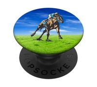 Carreras de Caballos Jockey Acción Ecuestre Pura Sangre Deporte PopSockets PopGrip Adhesivo