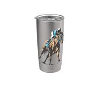 Carreras de Caballos Jockey Acción Ecuestre Pura Sangre Deporte Vaso térmico de acero inoxidable de doble pared