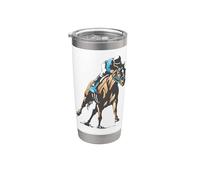 Carreras de Caballos Jockey Acción Ecuestre Pura Sangre Deporte Vaso térmico de acero inoxidable de doble pared