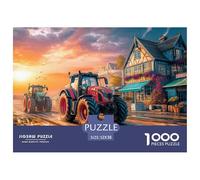 Carreras de Tractores Juego De Puzzle Familiar Escena de Puesta del Sol Rural Una Obra De Arte para Montar En Familia Fascina A Hombres Y Mujeres por Igual (A Partir De 14 Años) 52x38cm/1000p