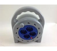 Carrete 10m Enchufe 2 Polos + Terra 16A 250V 1 Prensa Schuko 10A 230V