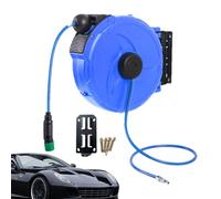 Carrete automático de manguera | Soporte de soporte resistente de 12 m - Soporte de pared para lavadora exterior, patio, garaje, casa, tienda, jardinería