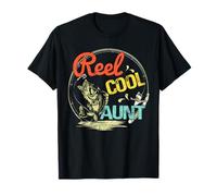 Carrete Cool Aunt divertido estampado de pesca para mujer Camiseta
