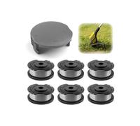 Carrete de 6 piezas para hilo de desbrozadora, 1,65 mm, 6 m, repuesto con tapa para desbrozadoras de jardín.