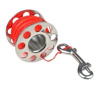 Carrete de acero inoxidable 316 para buceo para aplicaciones de boya SMB con longitud de cuerda de 45 metros y sistema de gancho seguro