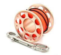 Carrete de buceo de 1530 m con construcción de aleación de aluminio y gancho doble de acero inoxidable que ofrece un funcionamiento suave y una configuración segura de línea de buceo (15 m rosa)