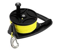 Carrete de Buceo de Buceo, 83m/90.8yd Longitud de Cable de Cable de trinquete con el Interruptor de Parada del Mango Clip de Montaje rápido para el exilio de Cuevas (Rueda Negra)