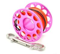 Carrete de buceo profesional con construcción de aluminio ligero y gancho fuerte para mayor fiabilidad (30 m rojo)
