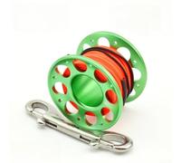 Carrete de buceo T6061, cuerpo de aluminio de aviación, acero inoxidable 316, doble gancho, junta giratoria antitorsión, línea naranja fluorescente de 60 mm o 70 mm para ascensos submarinos despliegue