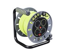 Masterplug PRO-XT Carrete de Cable Abierto, 25m, 4 Enchufes, 13A