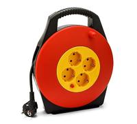 Carrete de cable doméstico 4 enchufes estándar Schuko, cable H05VV-F3G1.0MM2, 10M, CE