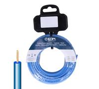 Carrete de cable H07Z1-K 2,50 mm² azul de 5 m, ideal para conexiones eléctricas y aplicaciones en exteriores.