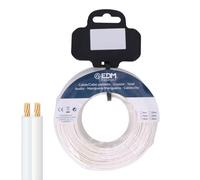 Carrete de cable paralelo de teléfono de 15 m, 2 vías, ideal para conexiones telefónicas y extensiones en oficinas y hogares.