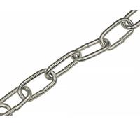 Carrete de cadena Faithfull de acero galvanizado con eslabones A-Acero dulce soldado, DIN5685, cadena de eslabones resistente a la corrosión - 2,5M de longitud, 3mm de diá, capacidad de carga de 80kg