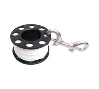 Carrete de carrete de dedo para buceo de 15 m, 30 m, 50 m, línea con gancho doble de 90 mm, carrete de buceo plegable compacto para exploración de cuevas, acero plástico de nailon (30 m)