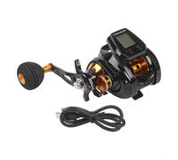 Carrete de contador de línea de pesca profesional 6.3:1 Monitor de profundidad digital Carga USB Carrete de aleación de aluminio para mano izquierda