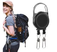 Carrete de credencial resistente - Soporte retráctil doble cabeza, diseño cordón acero | Llavero carrete con insignia enfermera, llavero Clip para cinturón, accesorios uso identificación trabajo