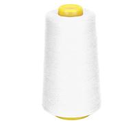 Carrete de hilo de coser de poliéster, cordón de costura a mano duradero de para costura artesanal, línea de máquinas de coser, 3000 yardas (Blanca)
