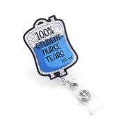 Carrete de Insignia 100% Student Nurse Tears, Divertido Carrete de Insignia Retráctil Enfermera con Clip de Cocodrilo y Cordón de Nailon para Estudiantes de Enfermería Regalo de Graduación