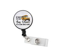 Carrete de insignia para conductores de autobús, soporte de identificación de autobús escolar, carrete retráctil para conductor de autobús escolar, regalo Be Nice to The Bus Driver (Long Walk Home BR3