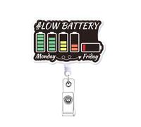 Carrete de insignia retráctil divertido de batería baja para enfermera, divertido soporte de insignia de enfermería, bonitos regalos de enfermera, atención médica PCT LPN RN CNA, accesorio para