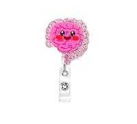 Carrete de insignia retráctil órganos humanos, Clip cocodrilo, soporte identificación giratorio 360, etiqueta nombre con purpurina Para Enfermeros Vigilantes(Color 04)