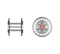 Carrete de línea de pesca de metal para preparación de aparejos, cuerpo de aleación de aluminio con eje de 19 mm y diseño de barra transversal, bobinador de línea de pesca de metal, marco redondo
