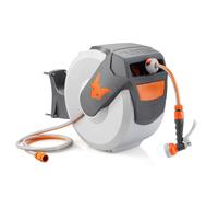 Carrete de manguera automático para pared FUXTEC FX-WSA20 de 20 m con "EASY FIX" para facilitar el riego.