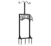 Carrete de manguera de jardín mejorado con cesta para equipos de riego al aire libre, estante de manguera multiusos